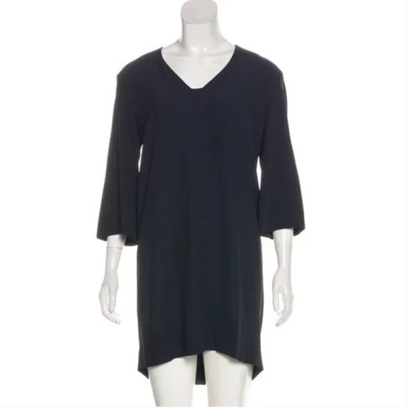 The Row - Dark Navy Blue VNeck Shift Mini Dress Size 0/2 XS - Picture 3 of 9